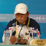 Koreas Damentrainer Han Sin Seo. Foto: U. Meyer