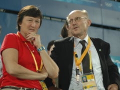 Uschi Schmitz und Willi Lemke im Gesprch.